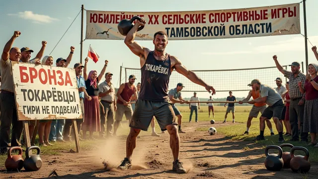 Токарёвцы взяли бронзу на сельских играх. Гири не подвели!