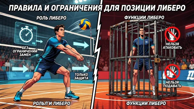 Игрок либеро в волейболе - Правила и ограничения для позиции либеро в волейболе